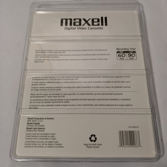 Maxell Digital Video Cassette Lot of 4 Mini DV 60 Minute 70.4m - Picture 3 of 6